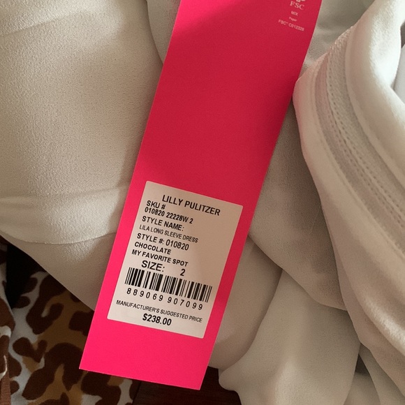 HP NWT Lilly Pulitzer Lila Long Sleeve Dress Leopard - Picture 6 of 7